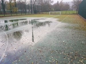Soaked Tennis Court