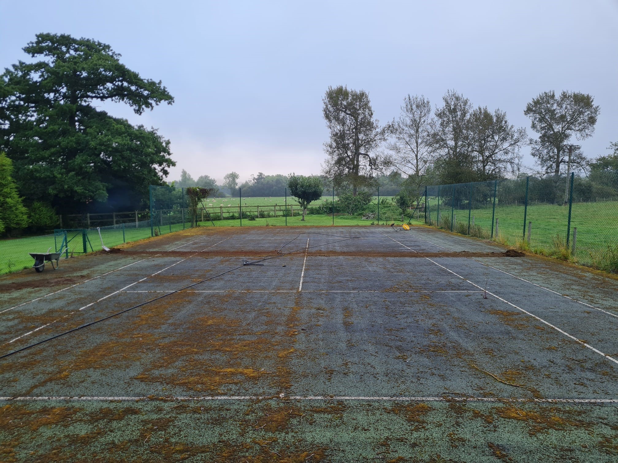 Tennis Court Before Cleaning Tennis Court Before Cleaning