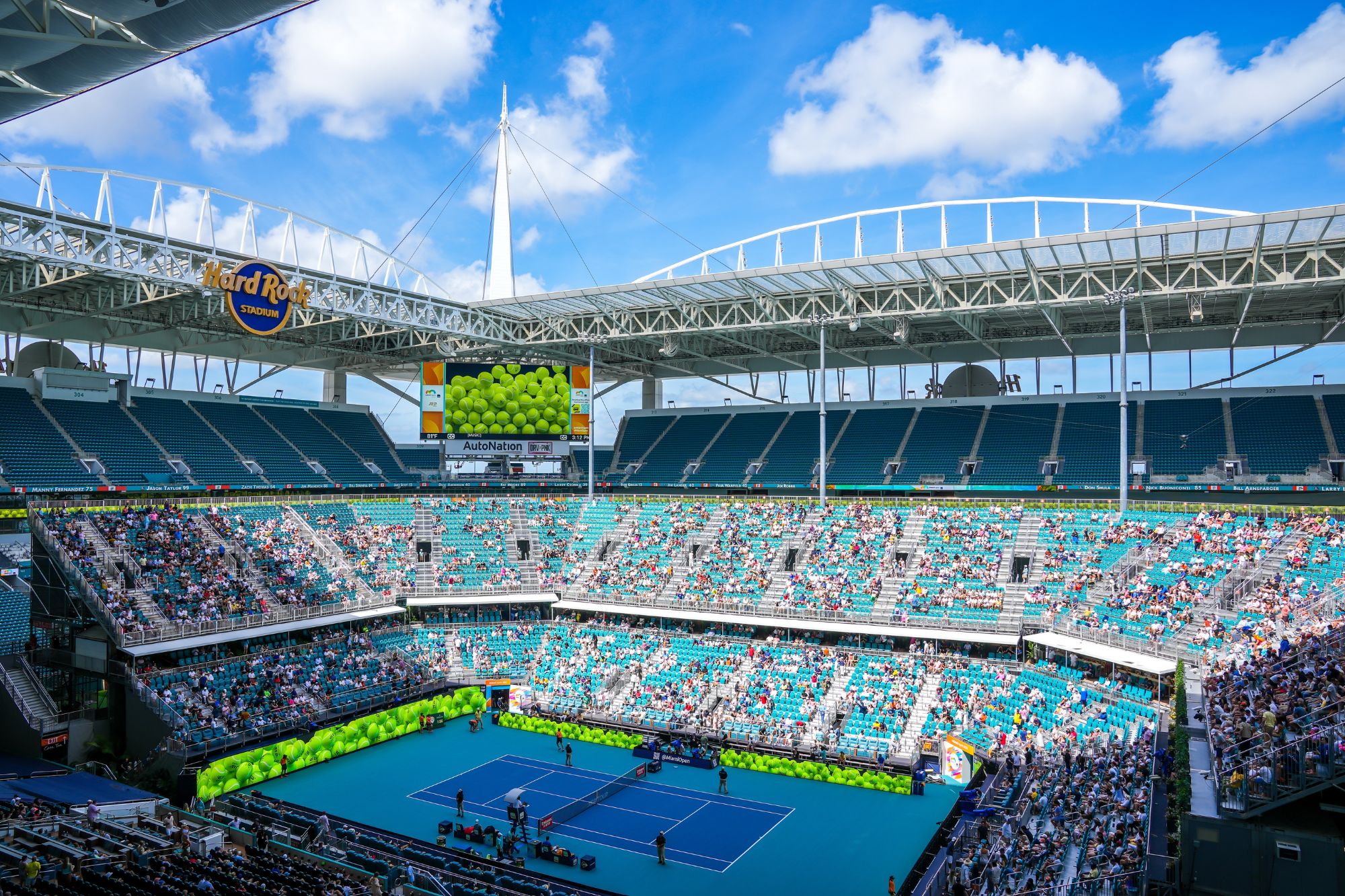 Hard Rock Stadium with tennis court